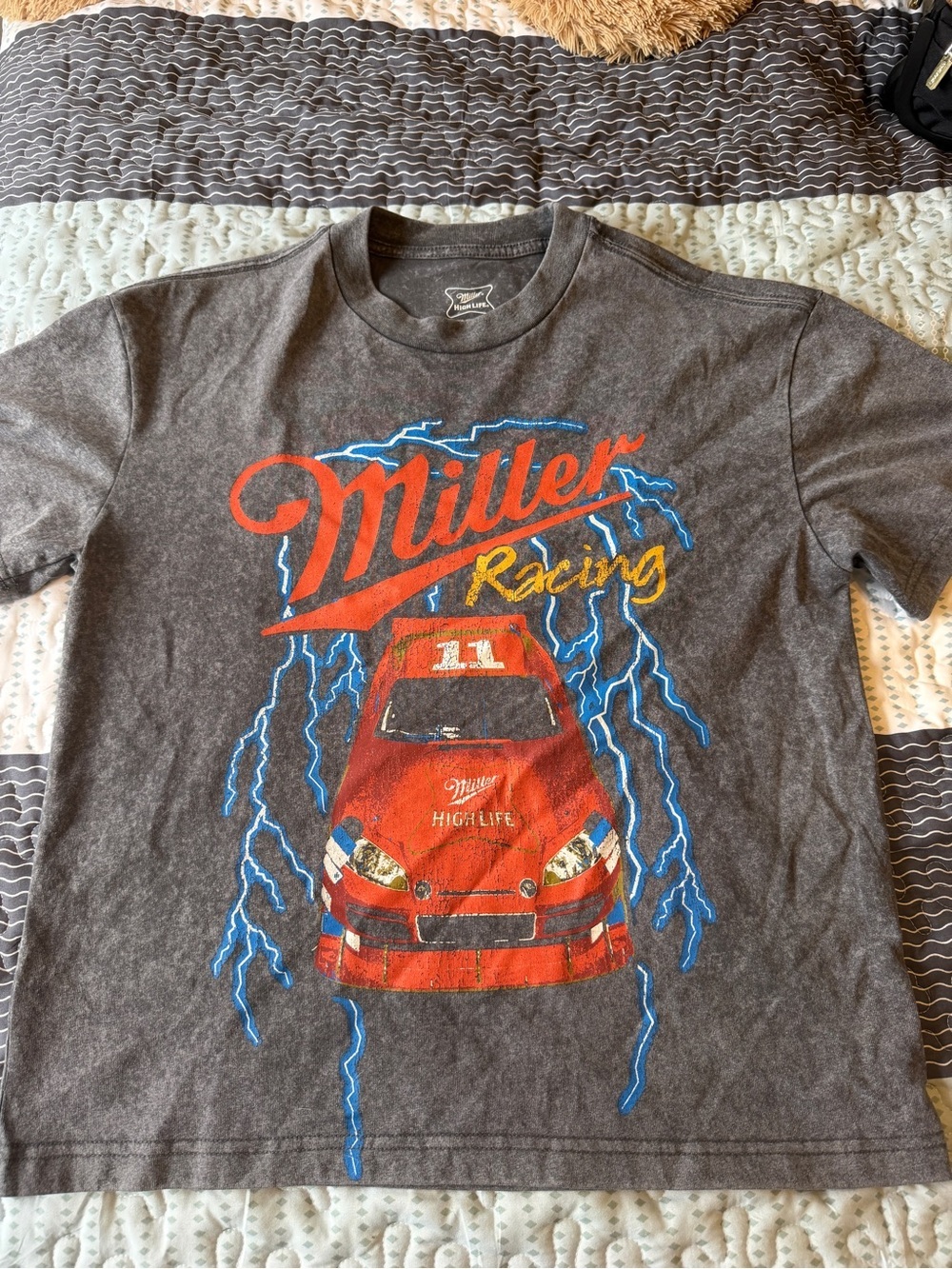 Miller Racing Short Sleeve Tee - Gray with Red Graphic